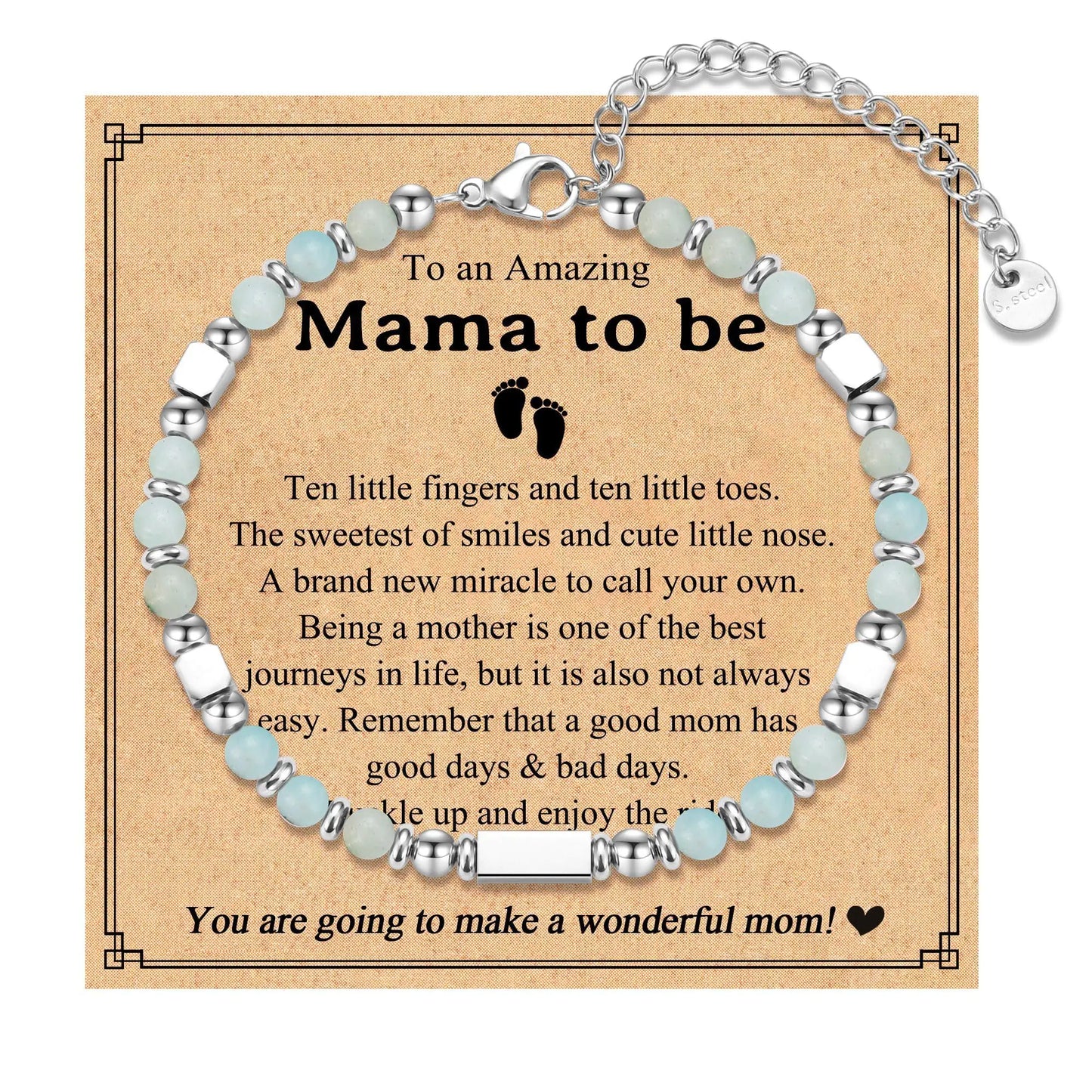 IKIATY First Mothers Day Gifts for Pregnant Mom Women Mom to Be Gifts for 1st Time Mom New Mom Bracelet Jewelry Gifts Pregnancy Birthday Christmas Gifts for Daughter in Law