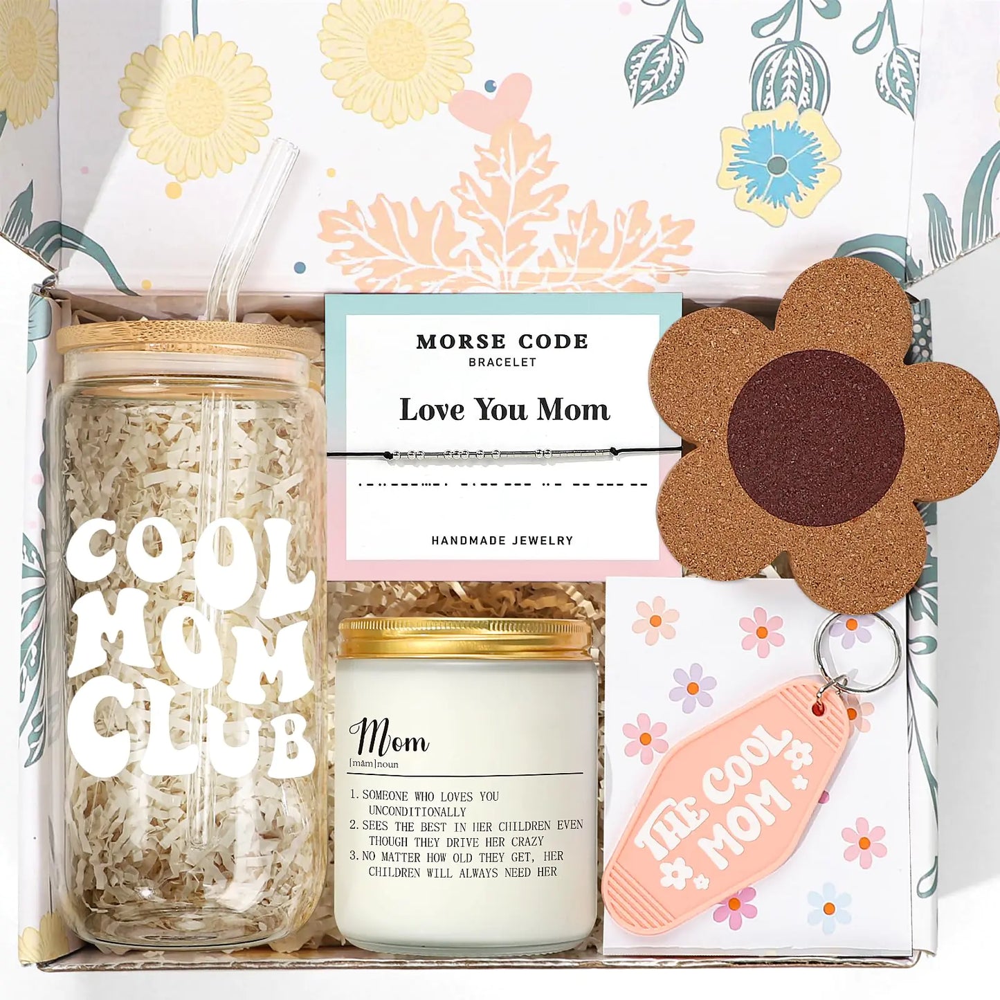 Gifts for Mom - Cool Mom Gift for Mom to Be First Mom Mother New Mom The Best Mom Gifts - Birthday Mothers Day Christmas Gift for Best Mom from Daughter Son 16oz Glass Cup Gift Baskets