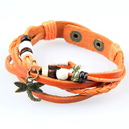 Hand-Woven Multi-Layer Wax Rope Leather Bracelet