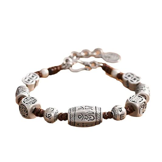 Vintage Six-Character Mantra Bracelet for Men