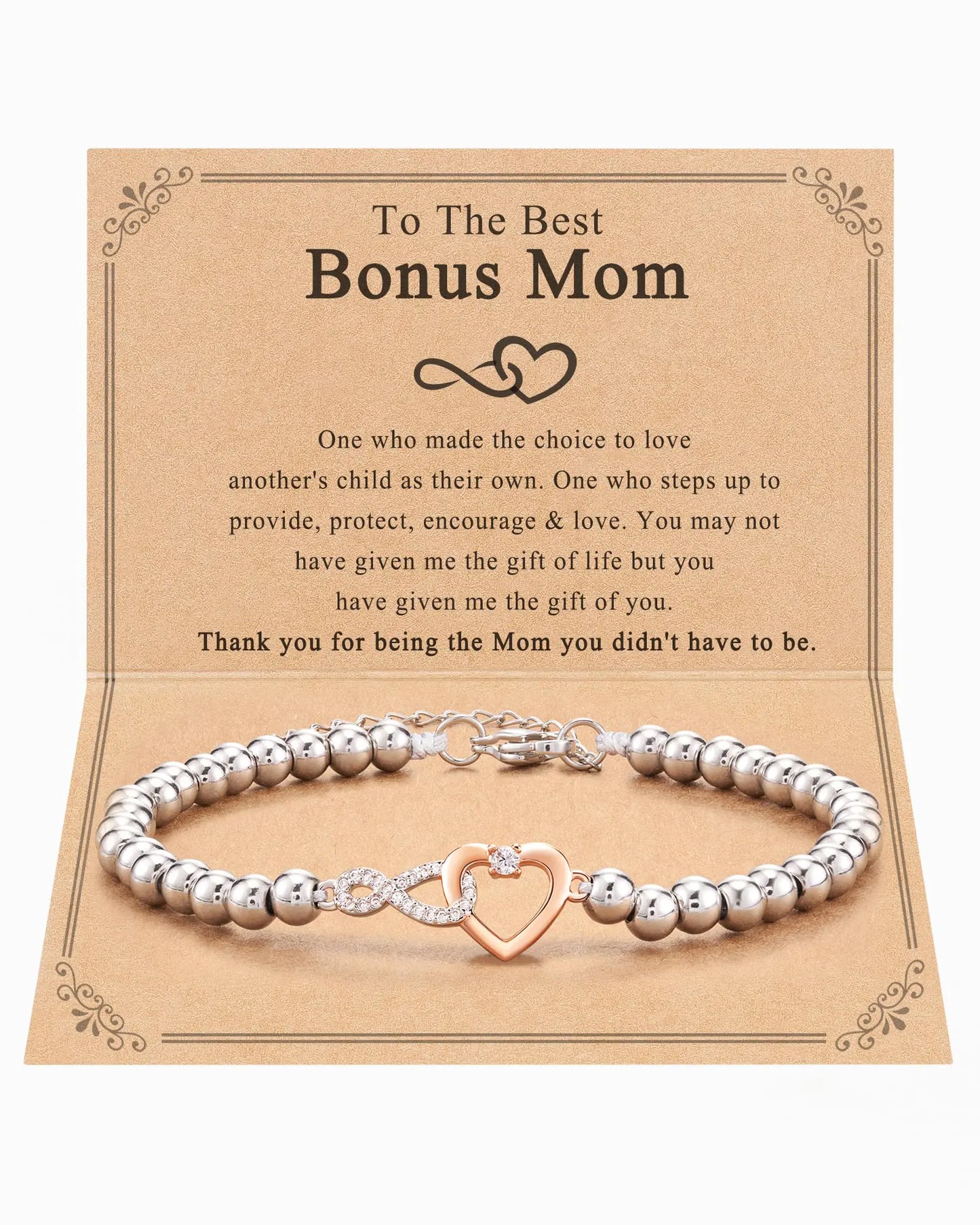 Shonyin Bonus Mom Gifts Bonus Mom Christmas Gifts for Step mom Bonus Mom Bracelet Christmas Mothers Day Valentines Day Gifts Stocking Stuffers for Women Adults 2024