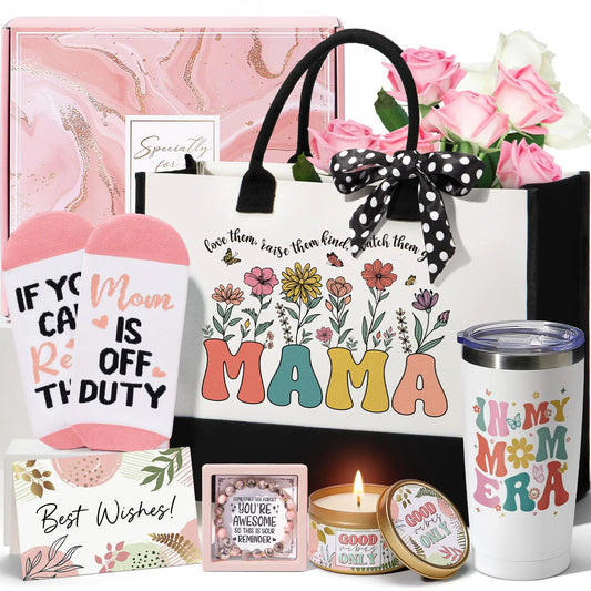 Gifts for Mom Valentines Day Gifts from Daughter Son kids Best Mom Birthday Gifts Basket for Mom Women Mother-in-Law Mom Mothers Day Gifts New Mom Gifts for Wife from Husband with Tote Bag Tumbler