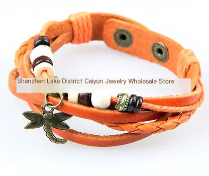 Hand-Woven Multi-Layer Wax Rope Leather Bracelet