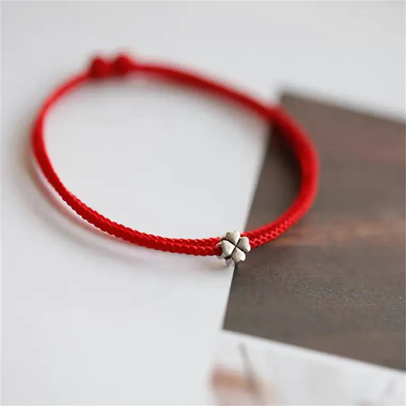 Fourleaf Grass Simple Woven Hand Rope Bracelet