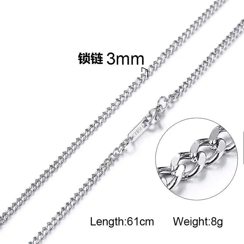 Trendy Gold Titanium Steel Chain Necklace for Men