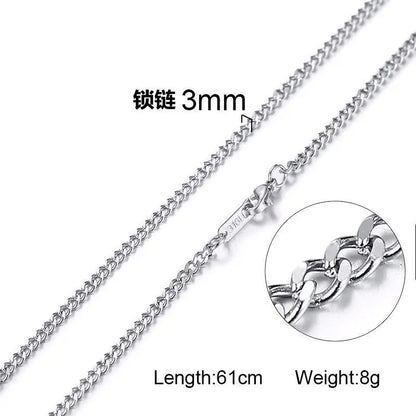 Trendy Gold Titanium Steel Chain Necklace for Men