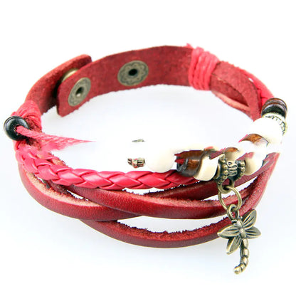 Hand-Woven Multi-Layer Wax Rope Leather Bracelet