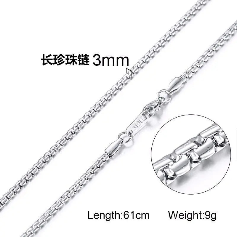 Trendy Gold Titanium Steel Chain Necklace for Men