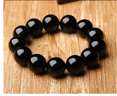 Natural Black Obsidian Bracelet with Pixiu Charm (Couple)