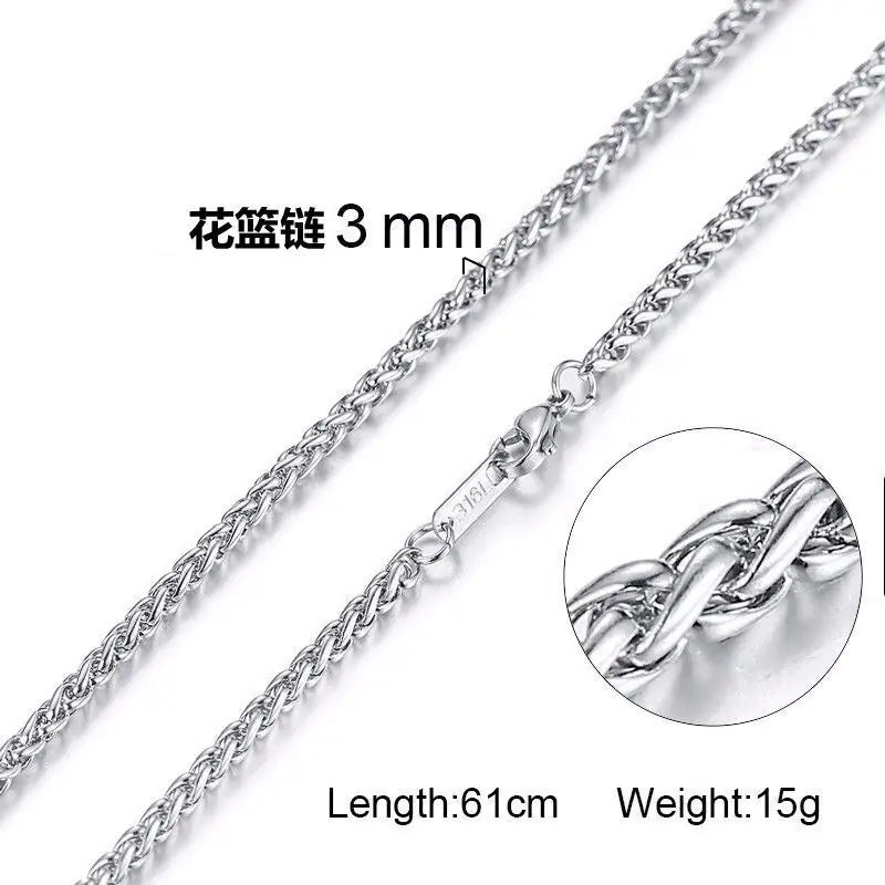 Trendy Gold Titanium Steel Chain Necklace for Men