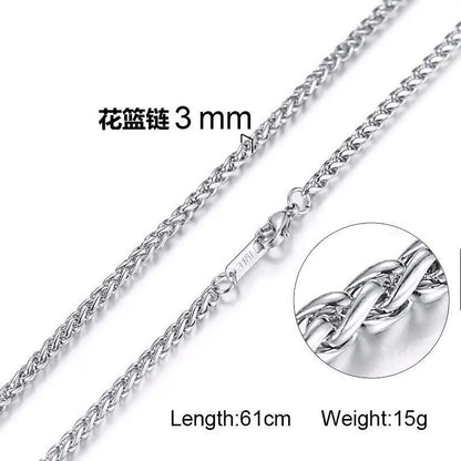 Trendy Gold Titanium Steel Chain Necklace for Men