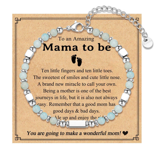 IKIATY First Mothers Day Gifts for Pregnant Mom Women Mom to Be Gifts for 1st Time Mom New Mom Bracelet Jewelry Gifts Pregnancy Birthday Christmas Gifts for Daughter in Law