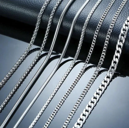 Trendy Gold Titanium Steel Chain Necklace for Men