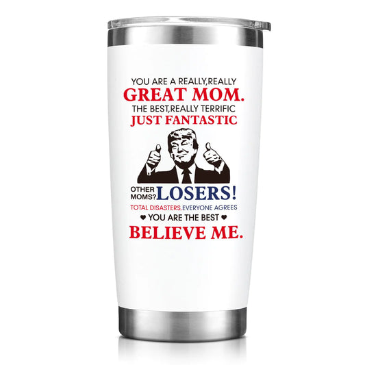 NOWWISH Gifts for Mom from Daughter Son Mom Coffee Tumbler Cool Birthday Gifts Mothers Day Gifts for Women Wife Grandma 20oz White