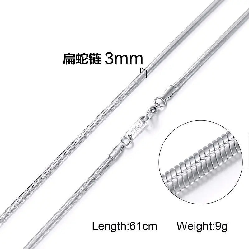 Trendy Gold Titanium Steel Chain Necklace for Men