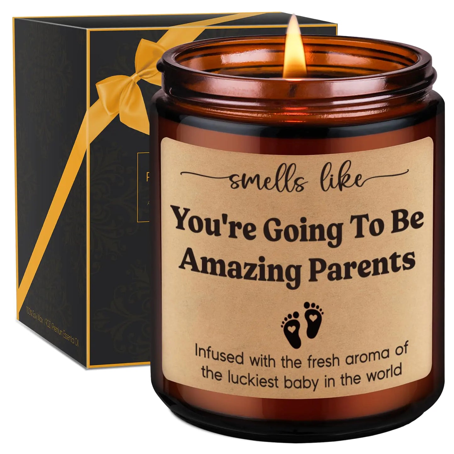 GSPY Candles New Parents Gifts - New Mom Gifts New Dad Gifts Mom and Dad Gifts for New Parents - Pregnancy Valentines Day Gender Reveal Gifts for Parents to be First Time Dad Mom to be