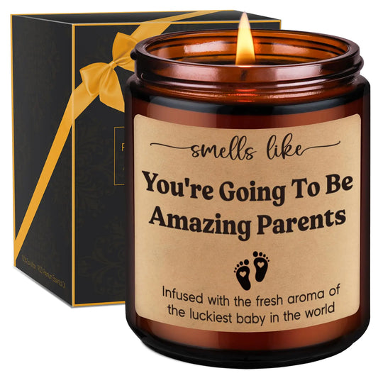 GSPY Candles New Parents Gifts - New Mom Gifts New Dad Gifts Mom and Dad Gifts for New Parents - Pregnancy Valentines Day Gender Reveal Gifts for Parents to be First Time Dad Mom to be