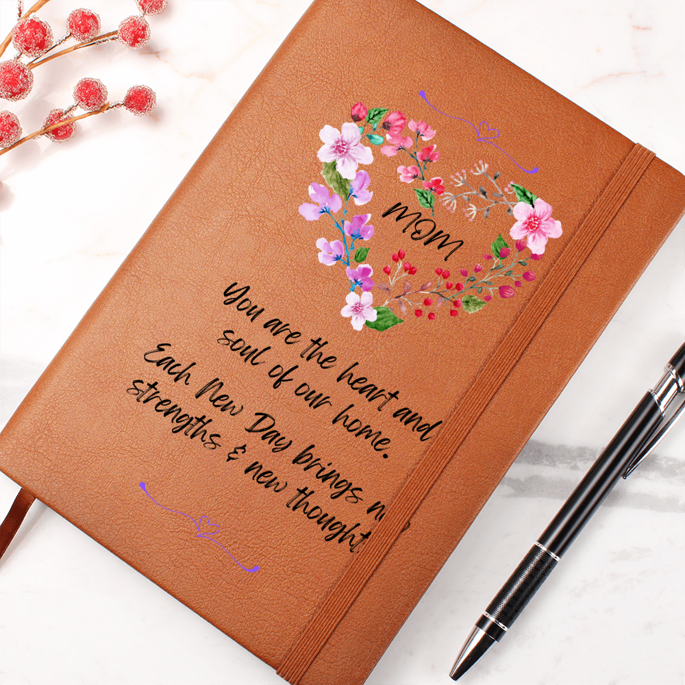 Personalized Leather Journal for Mom, Journal with Name MOM, Lined Journal, Personalized Notebook, Customized Leather Gift, Custom Leatherette Journal
