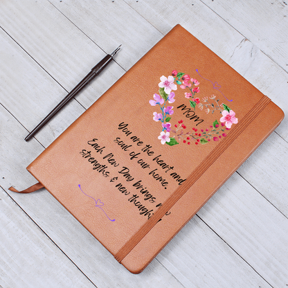 Personalized Leather Journal for Mom, Journal with Name MOM, Lined Journal, Personalized Notebook, Customized Leather Gift, Custom Leatherette Journal