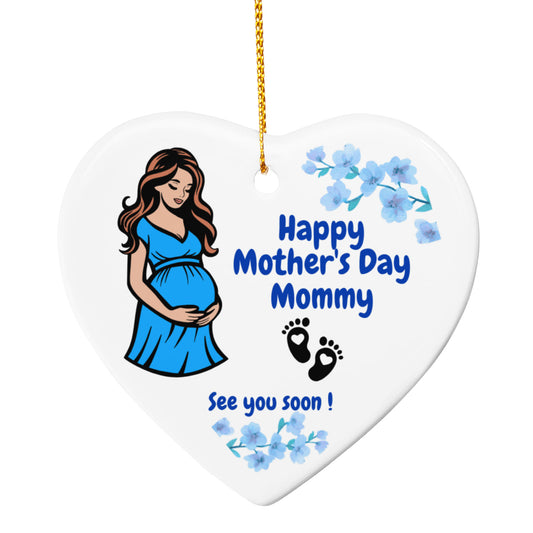 Mom to Be Ornament - First Mothers Day Gift from Baby Bump boy - Mother to Be Gift from Baby boy- Expecting Mothers Day Gift baby boy - Pregnancy Ornament boy