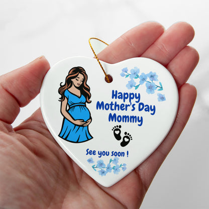 Mom to Be Ornament - First Mothers Day Gift from Baby Bump boy - Mother to Be Gift from Baby boy- Expecting Mothers Day Gift baby boy - Pregnancy Ornament boy