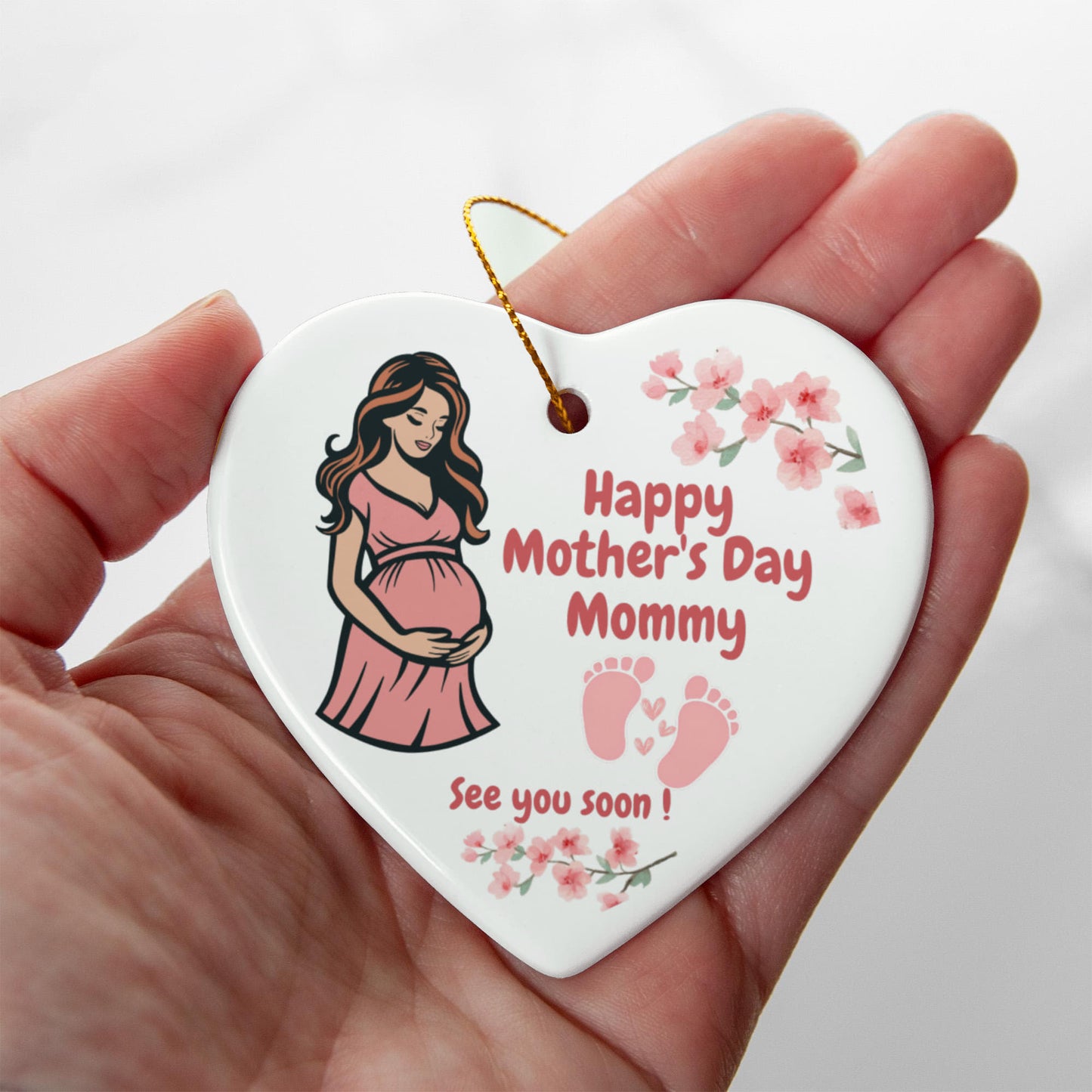 Mom to Be Ornament - First Mothers Day Gift from Baby Bump  girl- Mother to Be Gift from Baby girl - Expecting Mothers Day Gift baby girl - Pregnancy Ornament for baby girl
