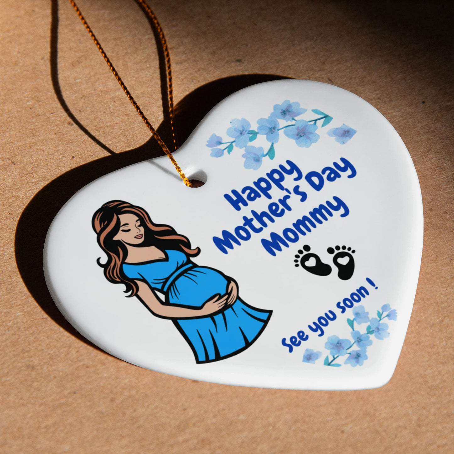 Mom to Be Ornament - First Mothers Day Gift from Baby Bump boy - Mother to Be Gift from Baby boy- Expecting Mothers Day Gift baby boy - Pregnancy Ornament boy