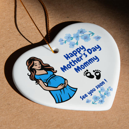 Mom to Be Ornament - First Mothers Day Gift from Baby Bump boy - Mother to Be Gift from Baby boy- Expecting Mothers Day Gift baby boy - Pregnancy Ornament boy