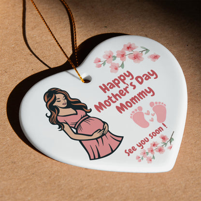 Mom to Be Ornament - First Mothers Day Gift from Baby Bump  girl- Mother to Be Gift from Baby girl - Expecting Mothers Day Gift baby girl - Pregnancy Ornament for baby girl