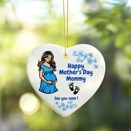 Mom to Be Ornament - First Mothers Day Gift from Baby Bump boy - Mother to Be Gift from Baby boy- Expecting Mothers Day Gift baby boy - Pregnancy Ornament boy