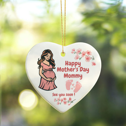 Mom to Be Ornament - First Mothers Day Gift from Baby Bump  girl- Mother to Be Gift from Baby girl - Expecting Mothers Day Gift baby girl - Pregnancy Ornament for baby girl