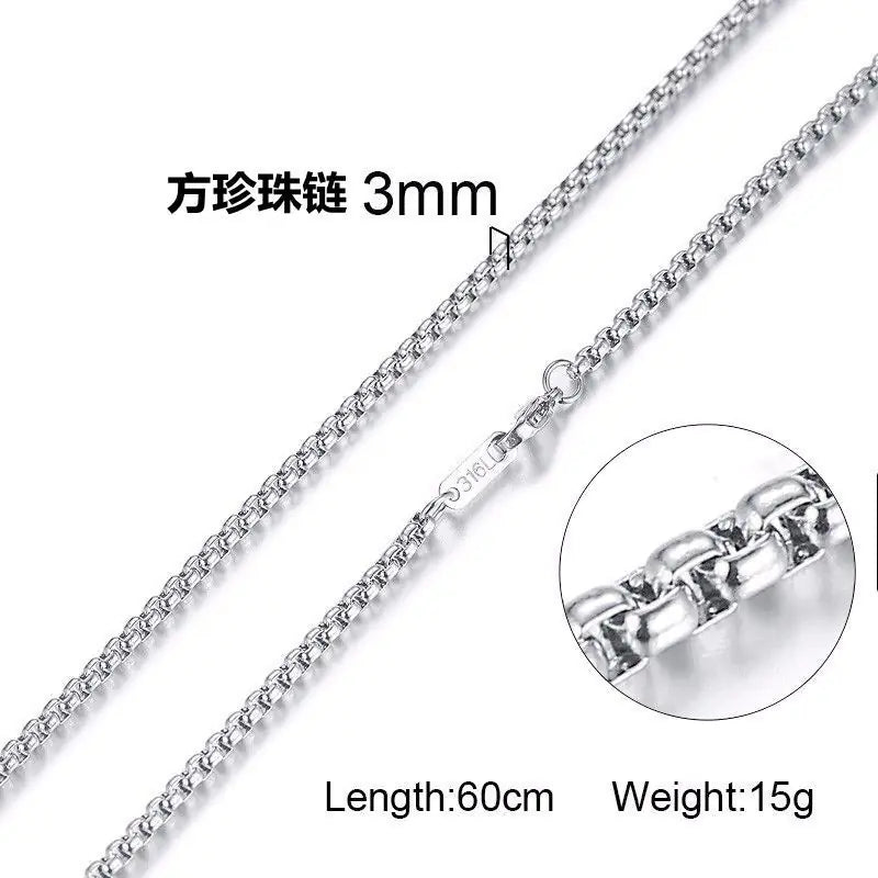 Trendy Gold Titanium Steel Chain Necklace for Men