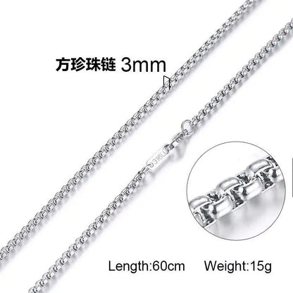 Trendy Gold Titanium Steel Chain Necklace for Men