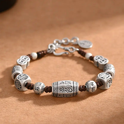 Vintage Six-Character Mantra Bracelet for Men