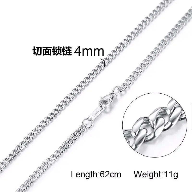 Trendy Gold Titanium Steel Chain Necklace for Men