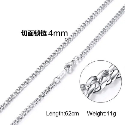 Trendy Gold Titanium Steel Chain Necklace for Men