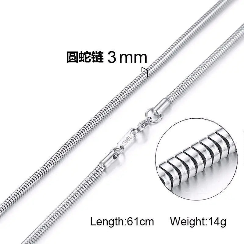 Trendy Gold Titanium Steel Chain Necklace for Men