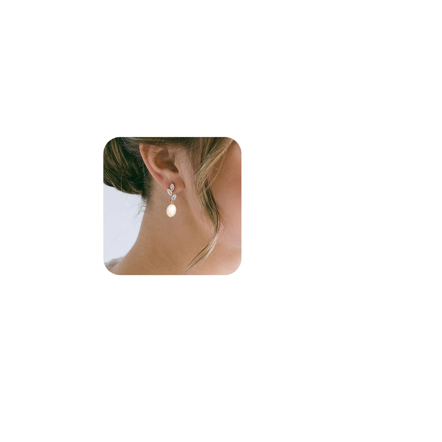 Ewrkbr Wedding Earrings for Brides14K Gold Plated Pearl Drop Earrings Dainty CZ Pearl Dangle Earrings for Women Trendy Cute Gold Teardrop Pearl Earrings Charm Pearl Jewelry for Women Gifts
