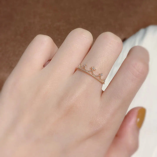 S925 Sterling Silver Gold Plated Simple Finger Ring