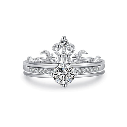 S925 Sterling Silver Light Luxury Crown Ring